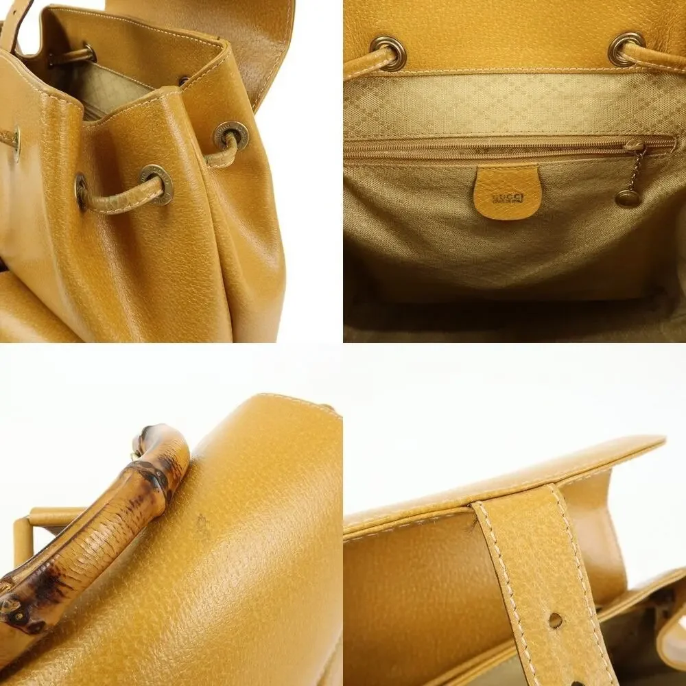 Gucci Bamboo Calfskin Backpack Yellow